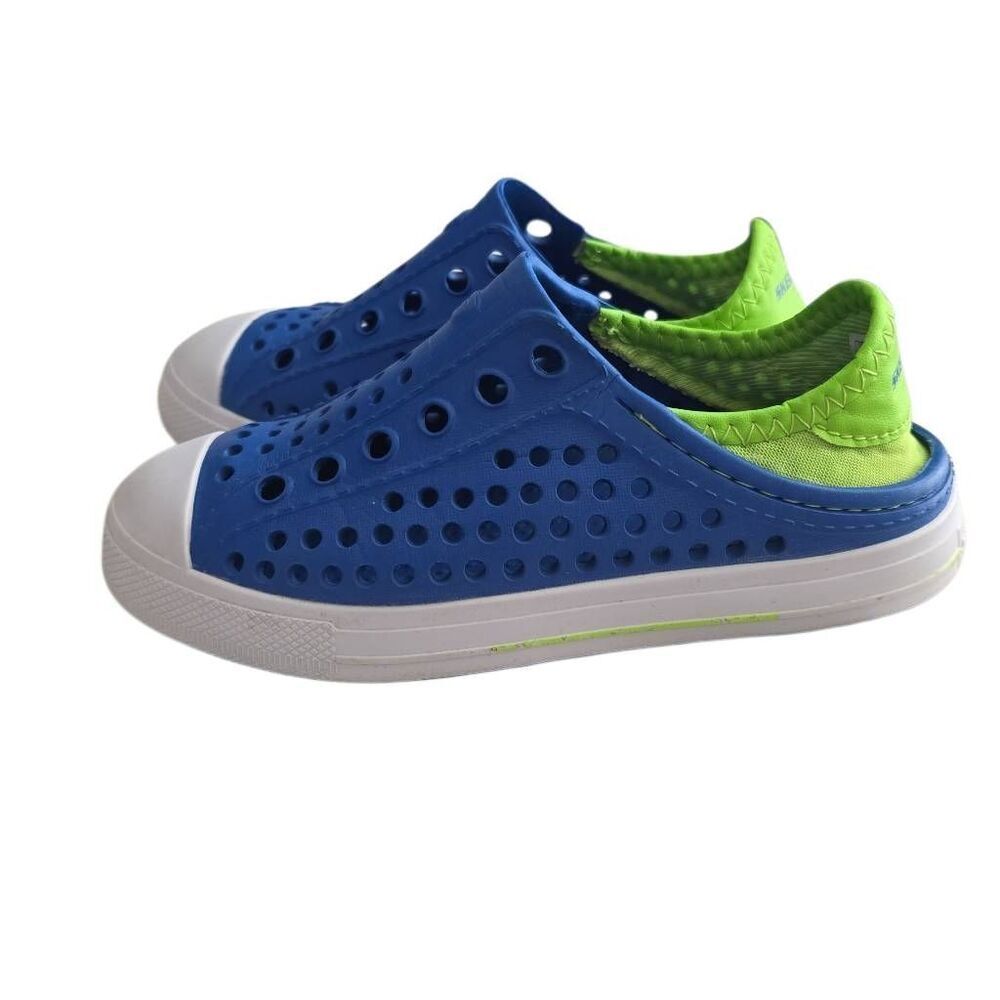 Skechers Boys Size 12 Blue Lime Green Perforated Water Shoes
